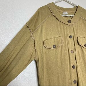 Free People Jumpsuit Small Long John Yellow Drop Crotch Slouch Long Sleeve